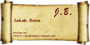 Jakab Bene névjegykártya